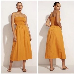 Faithfull the Brand Deva Midi Dress Orange